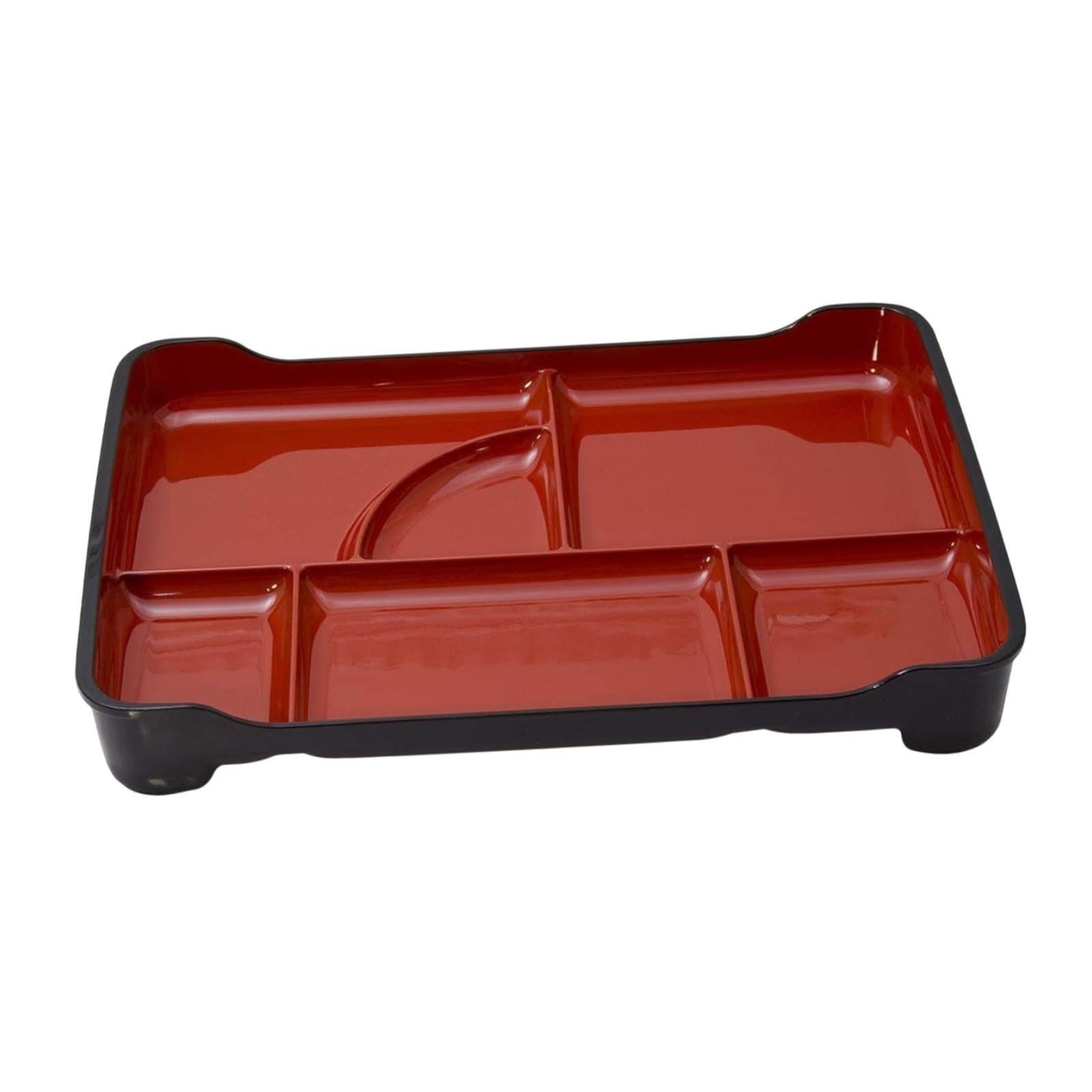 Magideal - Caja De Bento De Almuerzo Tradicional Japonés, Lacado, Recipiente De Comida, Plato Portátil De Almuerzo Portátil Reutilizable Bandeja De Sushi Para La