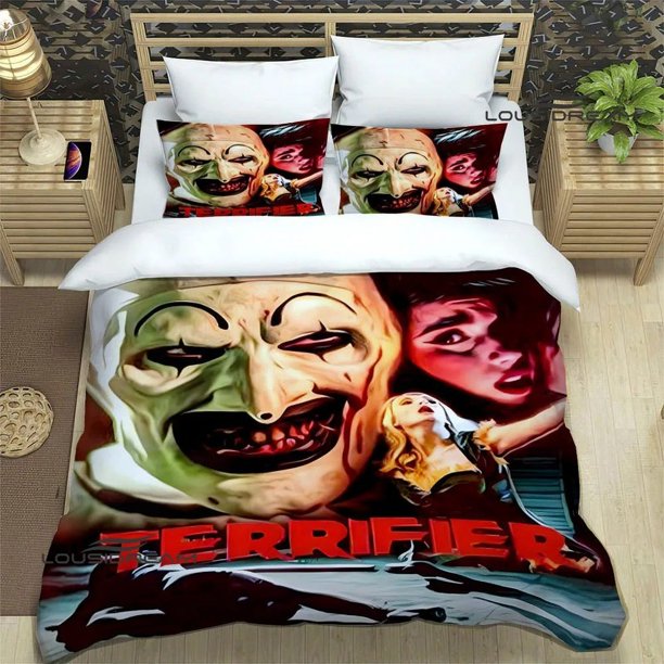 Terrifier horror printed bedding sets exquisite bed supplies set duvet cover bed comforter sets bedding sets luxury birthday gift