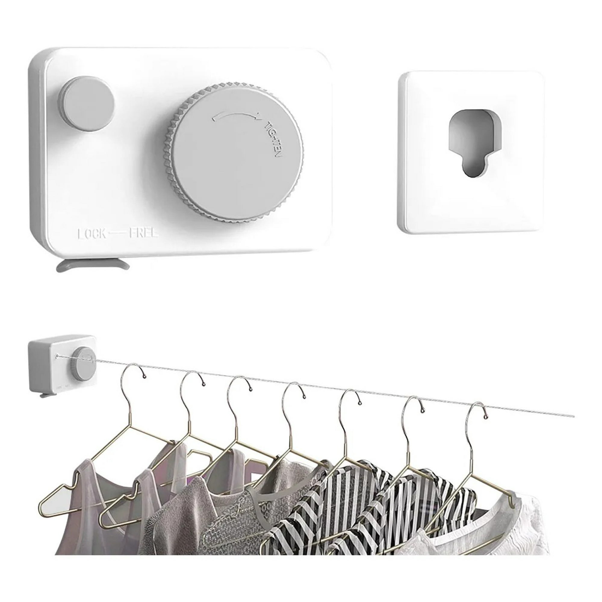 Genérica - Tendedero Retráctil Ropa Colgador Anticaída 4.2 Metros Acero Inoxidable