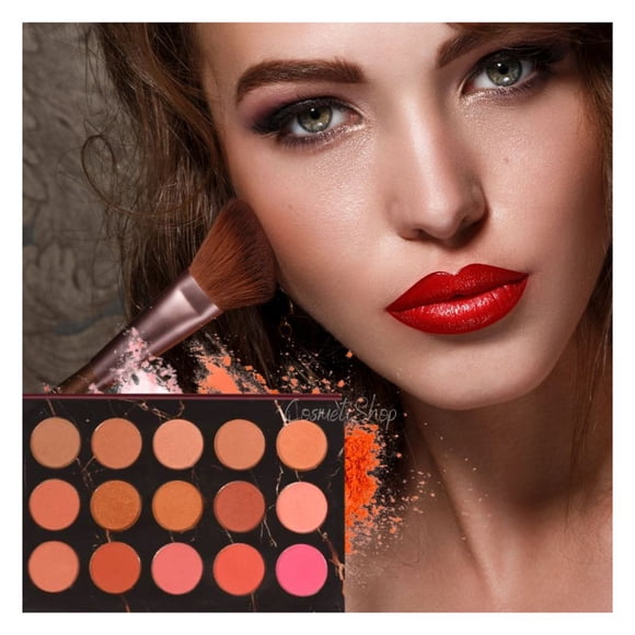 Paleta de rubores de 15 tonos acabado matte natural y satinado