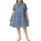 thumbnail image 1 of Agnes Orinda Ropa de Halloween para Mujer Tallas Grandes Vestidos de Mezclilla Babydoll de Escuela Colegio con Botones Abajo Cuello de Solapa Mangas Cortas Vestidos Camisa de Jean Casual con Bolsillos, 1 of 8