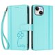 thumbnail image 3 of Funda Cartera Trébol para iPhone 13/iPhone 14 con Ranuras Tarjetas y Carga Inalámbrica Verde menta, 3 of 6