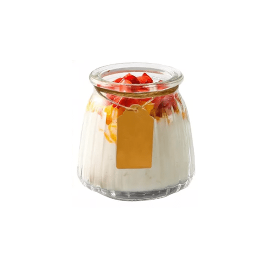 Genérico - 40 Vasos Vidrio Con Tapa Yogurt Postre Sopa 130ml