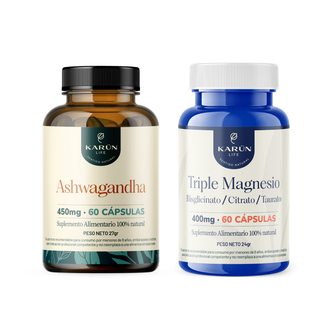 Karun Life - Pack Relax: Ashwagandha + Triple Magnesio-120 Cap- Karunlife