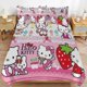 thumbnail image 2 of Comforter Set Queen Size Strawberry Hello Kitty Set with 2 Pillowcases for All SeasonsBedding Set 3pcs for Kids Boys Girls Bedroom Decor Bed Sheets, 2 of 5