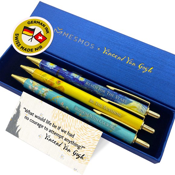 Set de bolígrafos MESMOS Van Gogh Fancy con citas inspiradoras