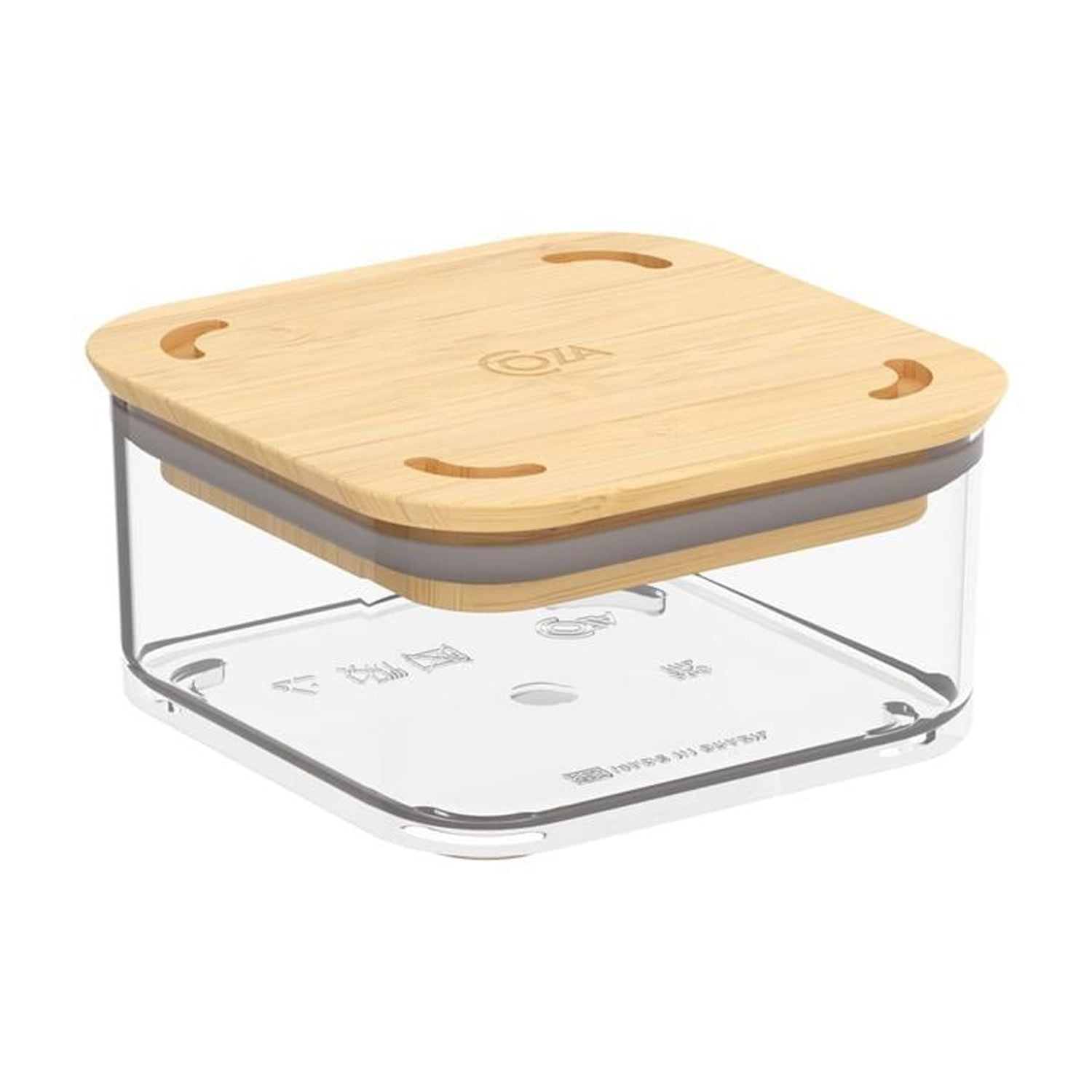 Coza - Contenedor Hermético Modo Bambú 230ml Cristal Blanco