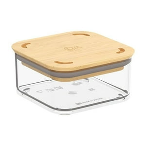 Coza - Contenedor Hermético Modo Bambú 230Ml Cristal Blanco