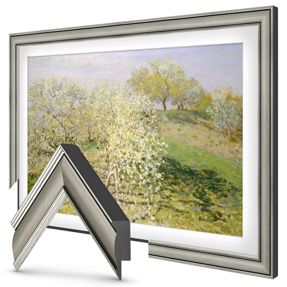 Marco de TV Frame My TV de níquel industrial de 3 pulgadas (7,6 cm) para Samsung The Frame y The Frame Pro