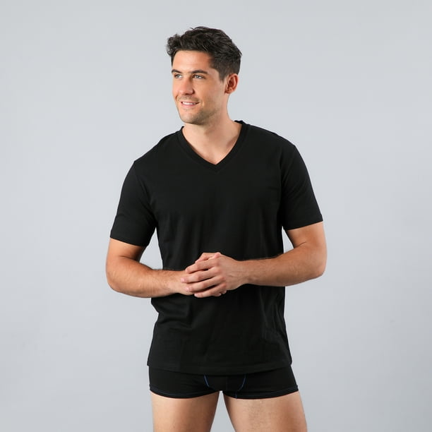 Camiseta Escote V Hombre Manga Corta Flores Hombre 50752-2