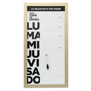 Vgo - Pizarra Plastica 30X60 Cm Work Dorado 64