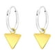 thumbnail image 1 of Aros Colgantes Plata 925 Forma Triangulo Bañado En Oro, 1 of 2