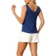 thumbnail image 3 of INSPIRE CHIC Camisola de Satén para Mujer sin Mangas con Escote en V, Top Sedoso con Tirantes Anchos, Blusa Elegante para Dormir y Descansar M Azul Marino, 3 of 6