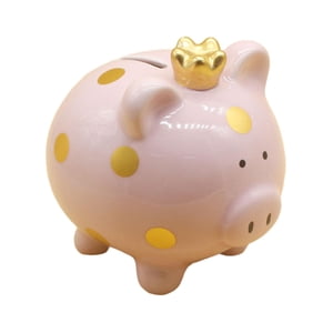 Magideal - Hucha Escultura De Cerdo, Regalo De Escritorio Caja De Ahorro De Dinero Decoración De Animales Banco De Ahorro De Dinero Para Sala De Estar Niñas Niño Rosa