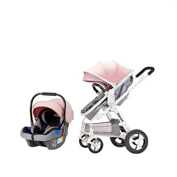 Coche Cuna Travel System Rosado