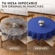 thumbnail image 2 of Mantel De Mesa Redondo Tela Hule Antimancha Impermeable Azul Az, 2 of 10