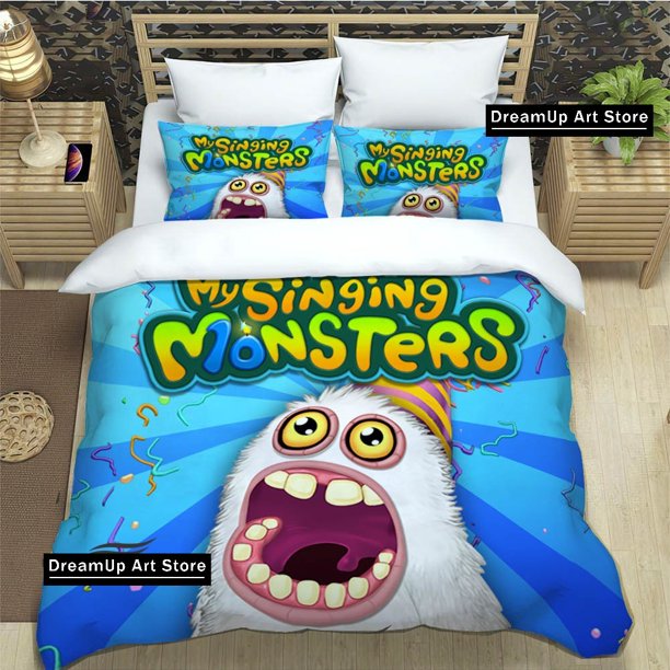 FashionMy Singing Monsters Bedding Set Boys Girls Duvet Cover Pillowcase Bed Adult Bedroom