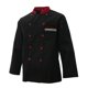 thumbnail image 1 of Uniforme de chef unisex de manga larga, chaqueta de chef para hombre, de doble botonadura, negro xl, 1 of 3