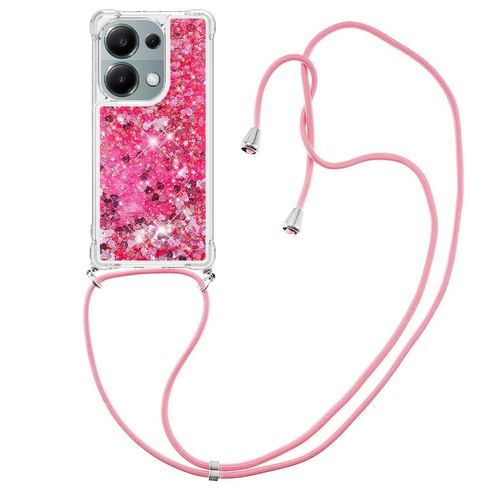 Funda Foxdock Para Xiaomi Redmi Note 13 Pro 4G Con Cuerda Ajustable, Brillo Líquido, Protección Antigolpes Y Lente – Ideal Para Regalo