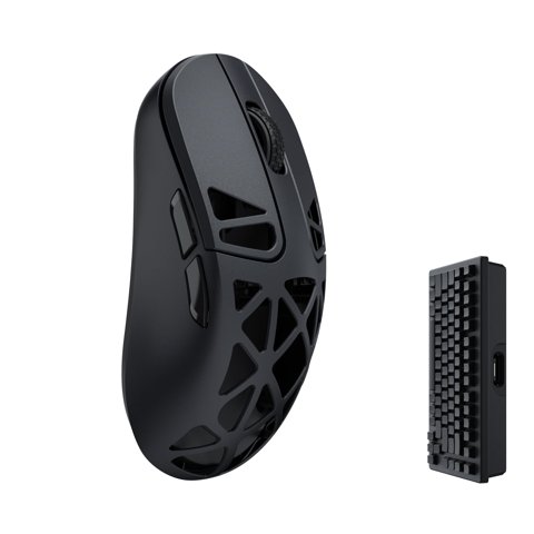Keychron M3 Mini 4K Ratón Óptico Inalámbrico Bluetooth 5.1/2.4 Ghz/Con Cable, Ultra Ligero 65G Programable Sensor Pixart 3395 Hasta 26,000 Dpi/650 Ips Para Windows Mac Linux - Negro Metálico