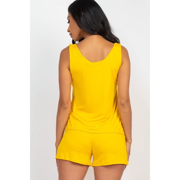 Conjunto Cómodo de Camiseta sin Mangas y Shorts