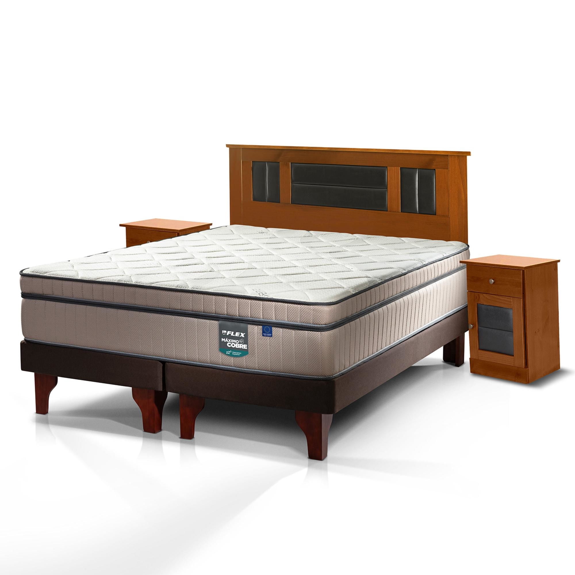 Cama Europea Maximo Cobre King + Set Lorraine Base Dividida