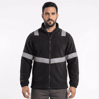 T-World - Micropolar Reflectante Hombre Térmico Alta Visibilidad Trabajo Negro