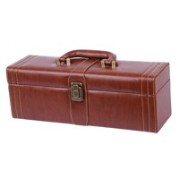 Magideal - Caja De Vino De Cuero Pu Con Asa Superior, Estilo Vintage, Soporte Para Botella De Vino Hecho A Mano Para Aniversario, Día , Vacaciones, , Ranura Única