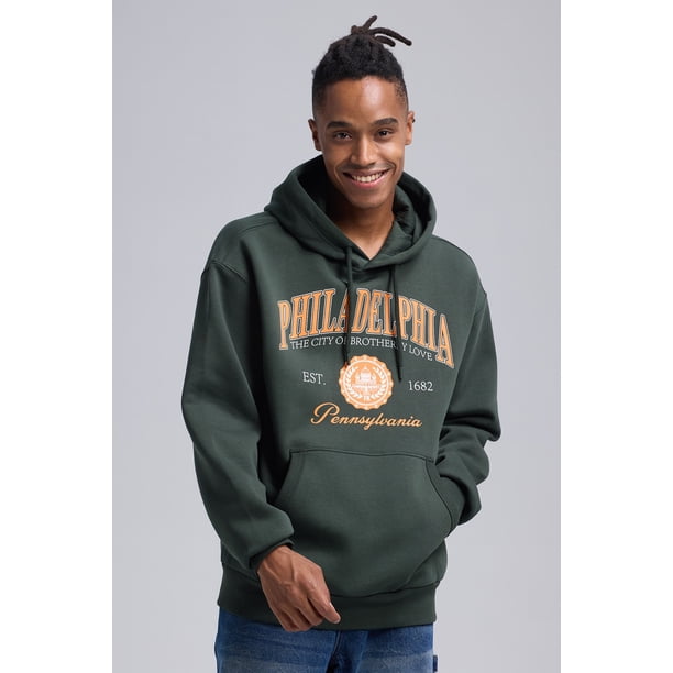 Polerón Hombre Print College Rapport Verde Militar