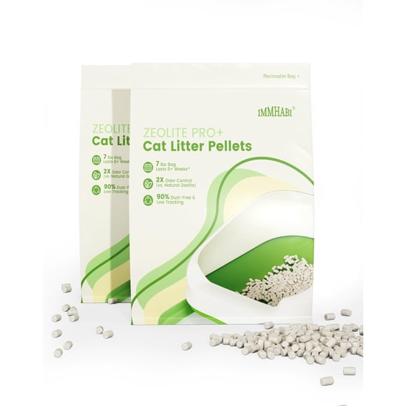 Pellets de arena para gatos IMMHABI 3,2 kg con zeolita y control de olores