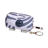 Magideal - Soporte Para Bolsa Para Popó De Perro, Dispensador De Bolsa Para Popó De Mascota De Poliéster Para Correa, Bolsa De Basura, Bolsa Receptora Para Viaje , Gris Rayado