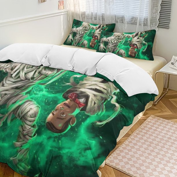 Goosebumps Slappy Quilt Set Thicken Soft 3 Pieces Bedding Set All Season Duvet Cove with 2 Pillowcases for Adult Women Girls Teens Home Room Decor