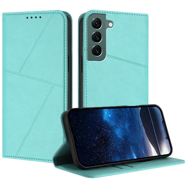 Funda Cartera Magnética para Samsung Galaxy S22 Plus Protección Antichoque con Ranuras Verde