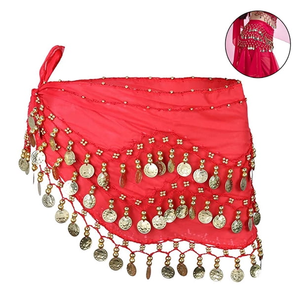 Pañuelo para danza del vientre, pañuelo para danza del vientre para mujer con monedas, faldas para danza del vientre, zumba o clases de yoga