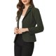 thumbnail image 4 of INSPIRE CHIC Chaqueta de Trabajo para Mujer con Solapa, Manga Larga, Traje de Chaqueta, Verde Militar M, 4 of 6