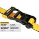 thumbnail image 3 of Correa de amarre con trinquete DEWALT DXBC10000F-6PK negro/amarilla de 2 x 27 pies con ganchos planos, transporte de carga de alta resistencia (10 000 libras de resistencia a la rotura), paquete de 6, 3 of 3