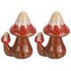 thumbnail image 1 of 2 Paquete de Cubiertas para Pernos de Inodoro, Tapas de Pernos de Inodoro de Cerámica Decoración de Champiñones Tapas de Tornillos de Inodoro Lindo para Decorar el Baño 3.15"x2.36"x4.41"(L*W*H), Rojo, 1 of 7
