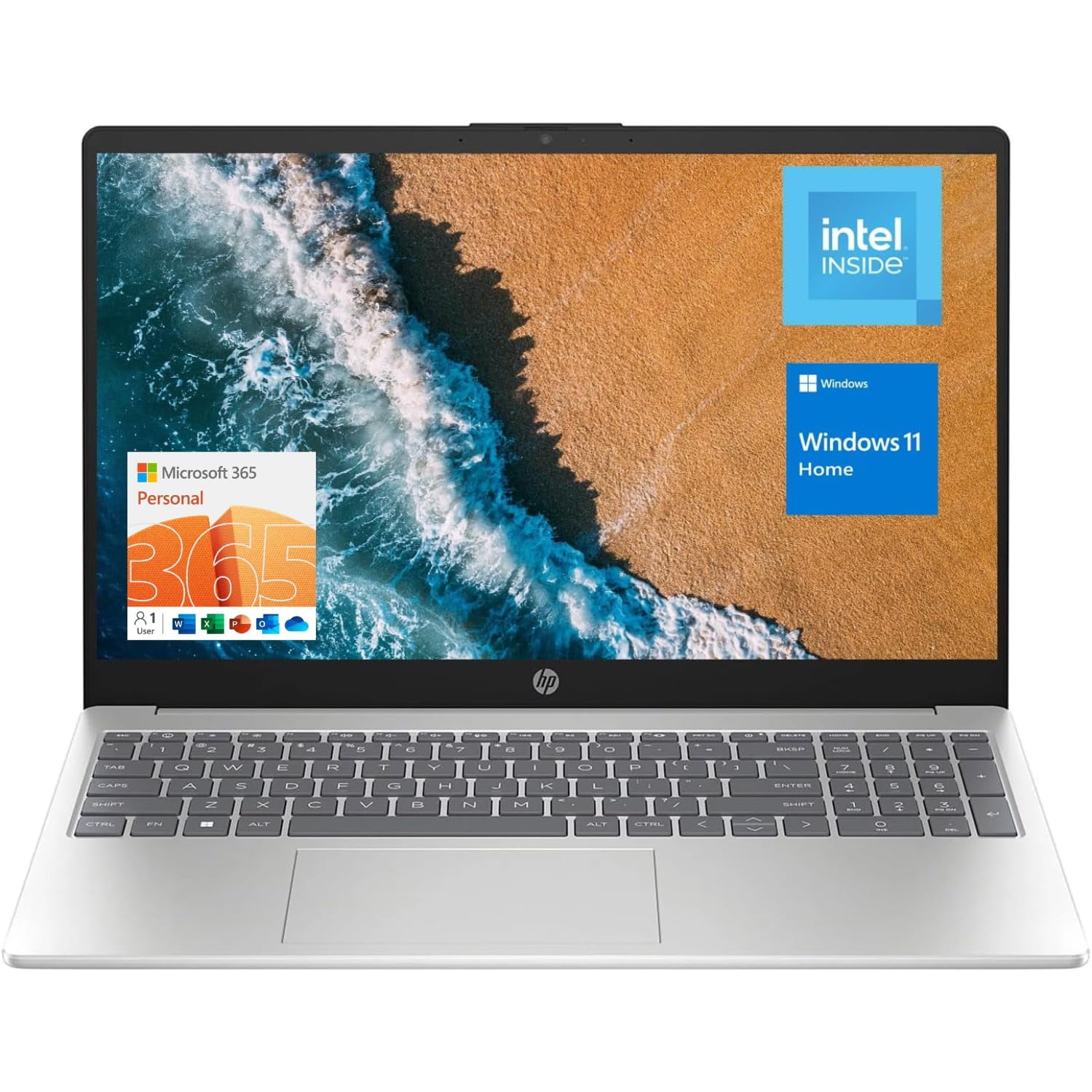 Laptop Hp 15.6 Portátil Hd Display 16 Gb Ram 128 Gb Ssd Plata