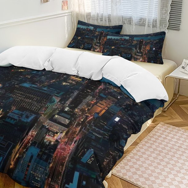 Oil Painting Style 3-Piece Twin Bed Set - Includes 1 Single Comforter And 2 Pillowcases Bedding - Fade Resistant Microfiber - Oil Painting Style