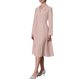 thumbnail image 4 of INSPIRE CHIC Vestido Midi Plisado de Línea A con Cuello Envolvente y Solapa para Mujer, Manga Larga, Talla S, Rosa, 4 of 5