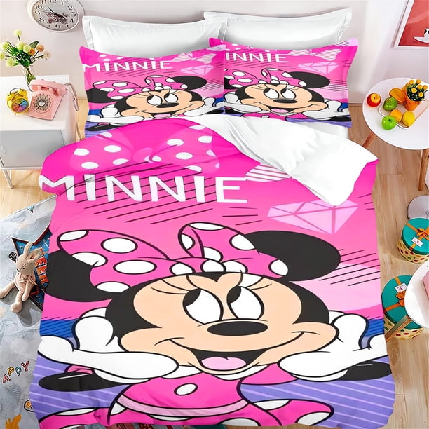Mickey Mouse Cartoon Minnie Quilt Cover Cute Printed Children Soft Breathable Bedding Custom Made Home Baby Bedroom Comforter