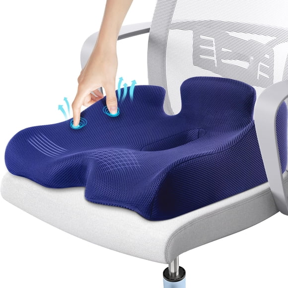 Cojín para asiento Benazcap de espuma viscoelástica para aliviar el dolor de coxis