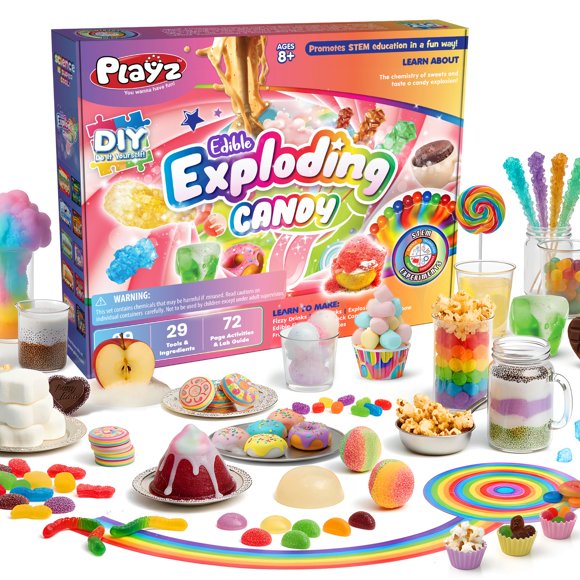 Kit de Ciencia Playz de Caramelos Comestibles Explosivos – 29 Experimentos – 8‑12 años