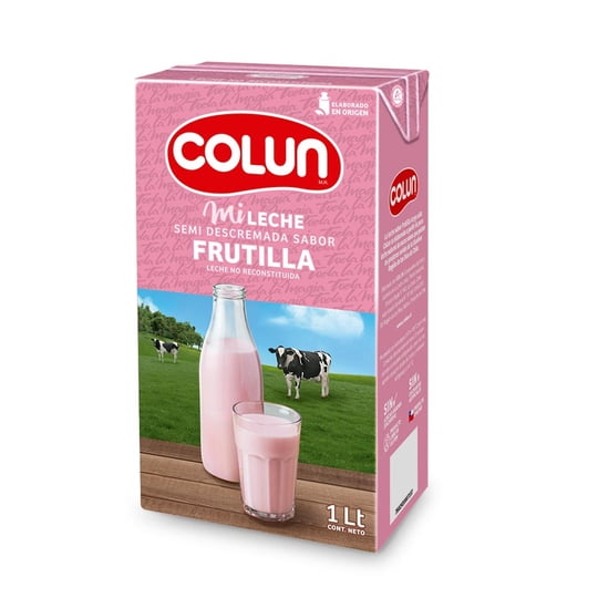 Leche Semidescremada Frutilla 1 L Colun