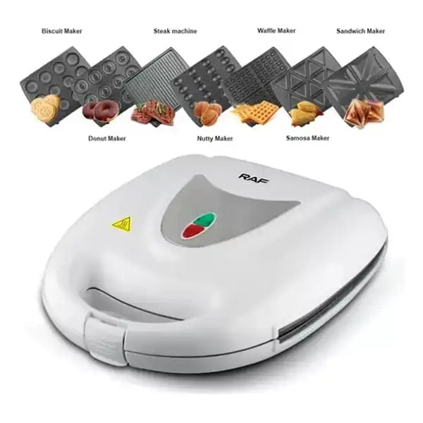 Leon Import - Máquina Multifuncional Para Hacer Donas Waffles 7en1 Raf 217 Color Blanco