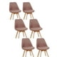 thumbnail image 1 of Pack 6 Sillas Para Comedor Tulip Tapiz Lino Base Madera - Gris, 1 of 3