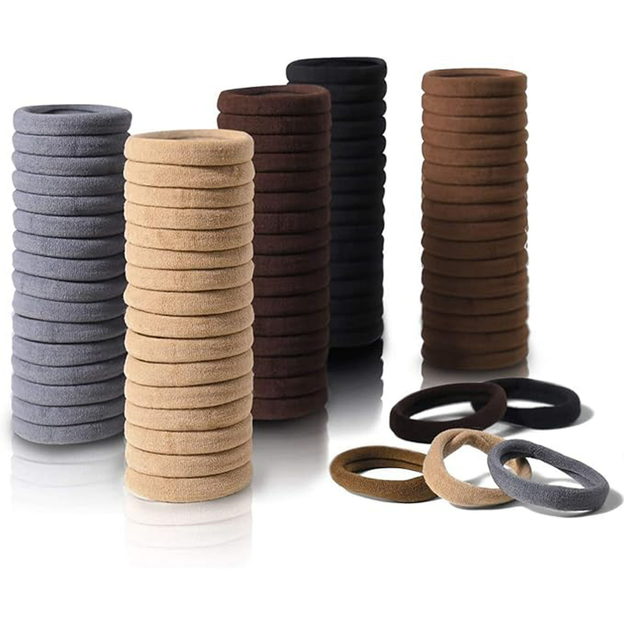 Veatool - 100 Pcs Ligas Para Cabello Elásticas, Donas Para El Cabello Mujer, Scrunchies Para Cabello Sin Costura, Lazos De Pelo De Algodón Para Coleta, Accesorios Para El Cabello Para Niña Y Mujer