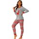thumbnail image 2 of INSPIRE CHIC Conjunto de Pijama de Navidad con Estampado de Ciervo de Manga Larga para la Familia con Pantalones de Cintura Elástica Mujer S Rojo, 2 of 6