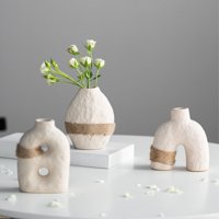 Santú Home & Deco - Set 3 Floreros Cerámica Eco Terra