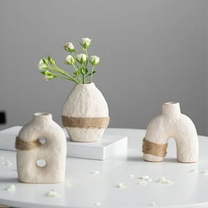 Santú Home & Deco - Set 3 Floreros Cerámica Eco Terra